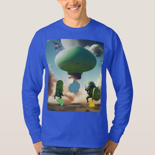 Out-of-This-World Gas: Hilarische Scheten Aliens T-shirt (Voorkant)