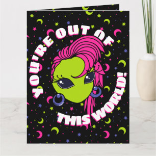 Out of This World Retro Alien Valentijns Kaart