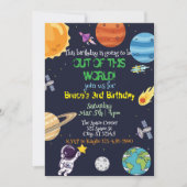 Out of this World, space birthday Invitation Kaart (Voorkant)
