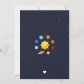 Out of this World, space birthday Invitation Kaart (Achterkant)