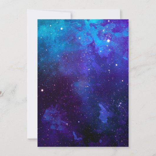 Out of This World Space Birthday Invitation Kaart (Achterkant)
