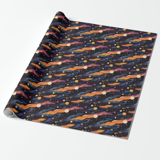 Out of This World Space Wrapping Paper Cadeaupapier (Uitgerold)