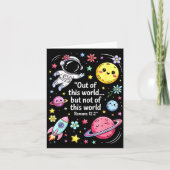 Out Of This World Spaceship Planet Galaxy Christia Kaart (Voorkant)