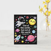 Out Of This World Spaceship Planet Galaxy Christia Kaart (Gele Bloem)