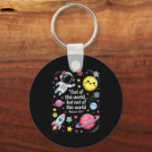 Out Of This World Spaceship Planet Galaxy Christia Sleutelhanger (Voorkant)