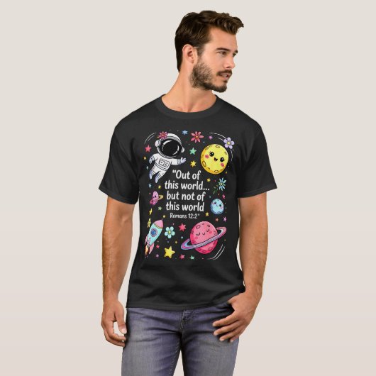 Out Of This World Spaceship Planet Galaxy Christia T-shirt (Voorkant volledig)