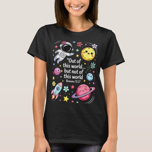 Out Of This World Spaceship Planet Galaxy Christia T-shirt (Voorkant)