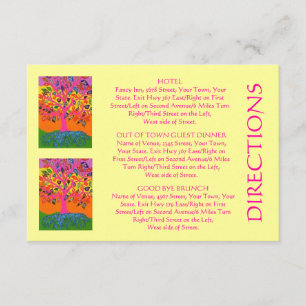 'Out-of-Town Guest DIRECTIONS'-kaart (kleine rec.) Informatiekaartje