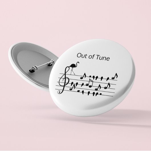 Out of Tune Flamingo aanpasbaar Ronde Button 5,7 Cm