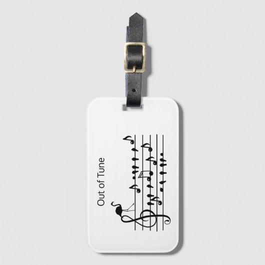 Out of Tune Flamingo bij zangvogels Bagagelabel (Voorkant (verticaal))