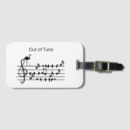 Out of Tune Flamingo bij zangvogels Bagagelabel