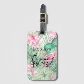 Out of Tune Flamingo bij zangvogels Bagagelabel (Voorkant (verticaal))