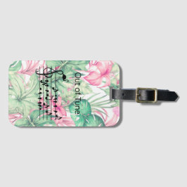 Out of Tune Flamingo bij zangvogels Bagagelabel