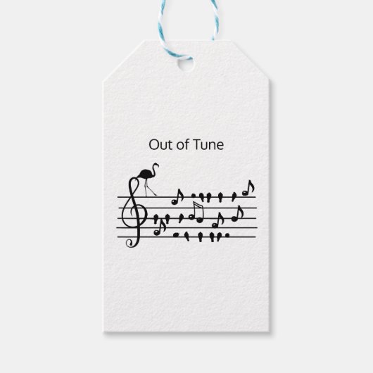 Out of Tune Flamingo bij zangvogels Cadeaulabel (Voorkant)
