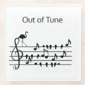 Out of Tune Flamingo bij zangvogels Glazen Onderzetter (Voorkant)