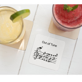 Out of Tune Flamingo bij zangvogels Glazen Onderzetter