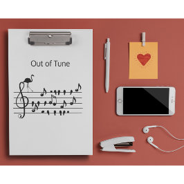 Out of Tune Flamingo bij zangvogels Klembord