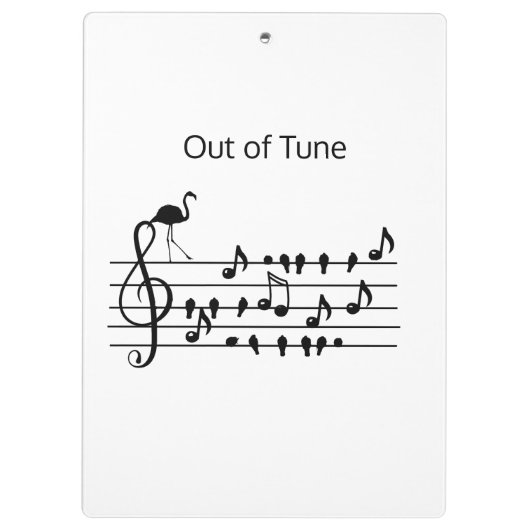 Out of Tune Flamingo bij zangvogels Klembord (Achterkant)