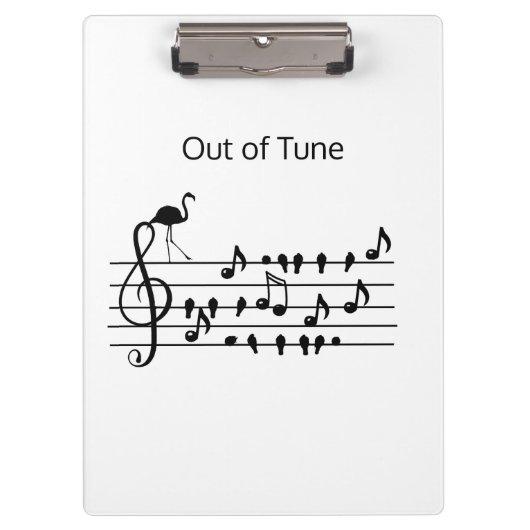 Out of Tune Flamingo bij zangvogels Klembord (Voorkant)