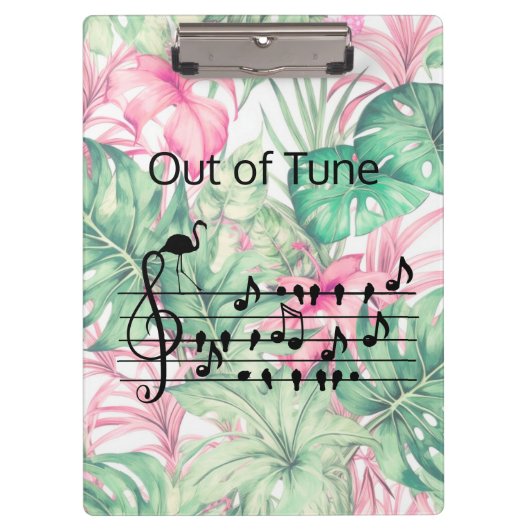 Out of Tune Flamingo bij zangvogels Klembord (Voorkant)