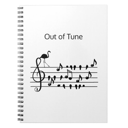 Out of Tune Flamingo bij zangvogels Notitieboek (Voorkant)