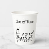 Out of Tune Flamingo bij zangvogels Papieren Bekers (Achterkant)