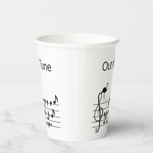 Out of Tune Flamingo bij zangvogels Papieren Bekers (Rechts)