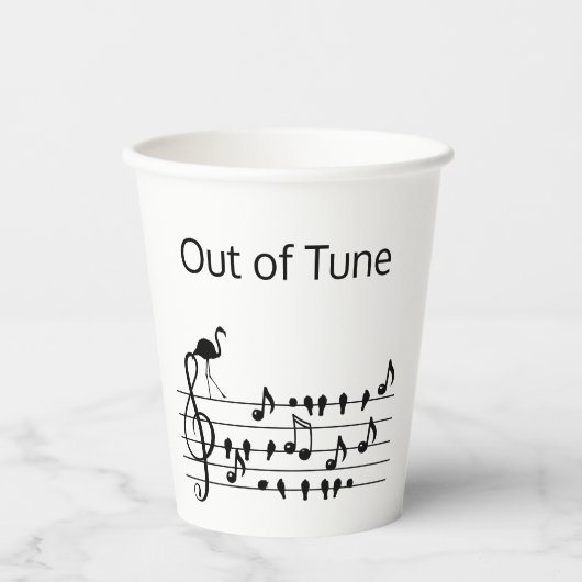 Out of Tune Flamingo bij zangvogels Papieren Bekers (Voorkant)