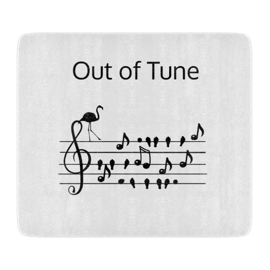 Out of Tune Flamingo bij zangvogels Snijplank (Voorkant)