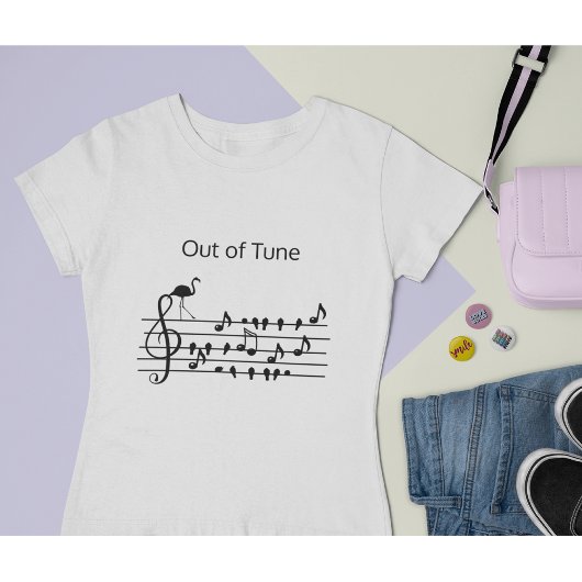 Out of Tune Flamingo bij zangvogels T-shirt