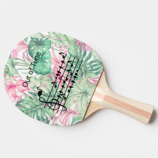 Out of Tune Flamingo bij zangvogels Tafeltennisbatje (Zijkant)