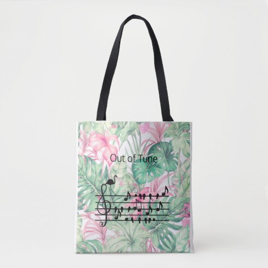 Out of Tune Flamingo bij zangvogels Tote Bag (Voorkant)