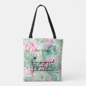 Out of Tune Flamingo bij zangvogels Tote Bag (Achterkant)