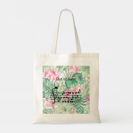 Out of Tune Flamingo bij zangvogels Tote Bag (Achterkant)