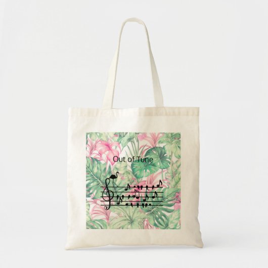 Out of Tune Flamingo bij zangvogels Tote Bag (Voorkant)