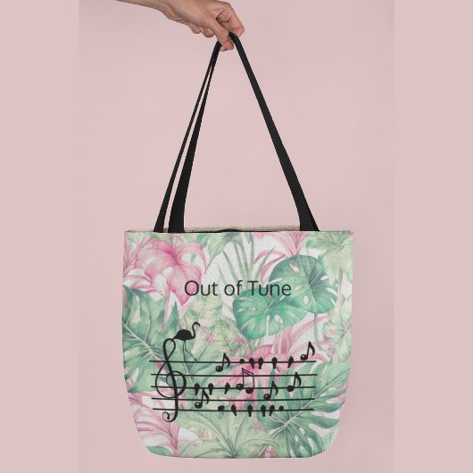 Out of Tune Flamingo bij zangvogels Tote Bag