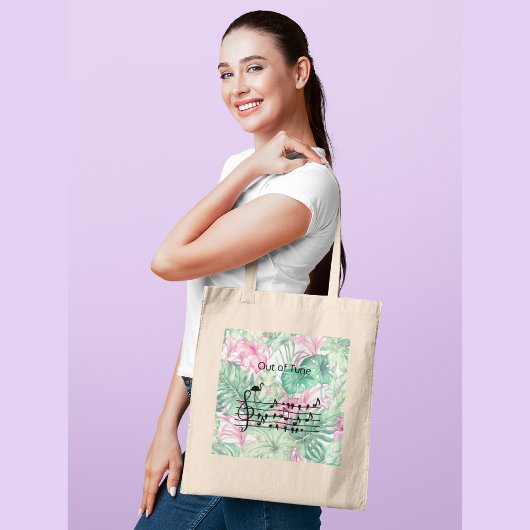 Out of Tune Flamingo bij zangvogels Tote Bag