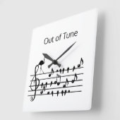 Out of Tune Flamingo bij zangvogels Vierkante Klok (Hoek)