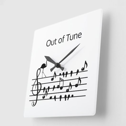 Out of Tune Flamingo bij zangvogels Vierkante Klok (Hoek)