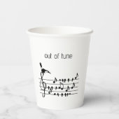 Out of Tune, toekan bij zangvogels Papieren Bekers (Achterkant)