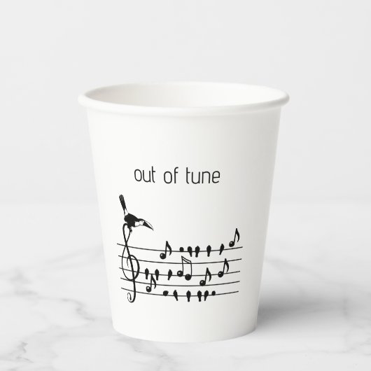 Out of Tune, toekan bij zangvogels Papieren Bekers (Voorkant)