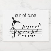 Out of Tune, toekan bij zangvogels Voedselcontainer Etiket (Enkel label)