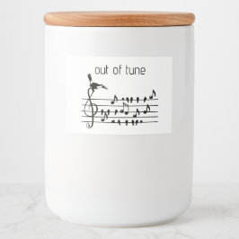 Out of Tune, toekan bij zangvogels Voedselcontainer Etiket