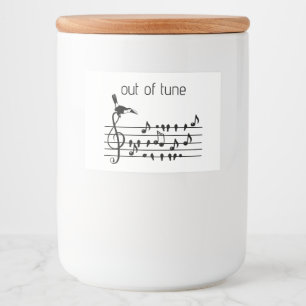 Out of Tune, toekan bij zangvogels Voedselcontainer Etiket