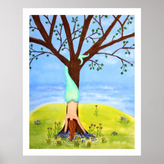 "Out-of-water" Zeemeermin grote afdruk Poster (Voorkant)