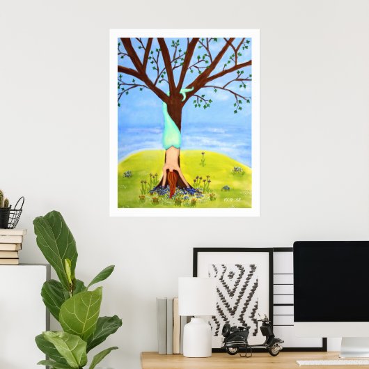 "Out-of-water" Zeemeermin grote afdruk Poster (Thuiskantoor)