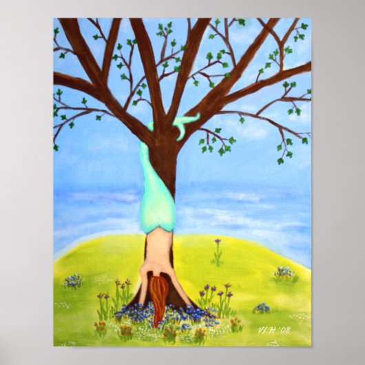 "Out-of-water" Zeemeermin, volledig geblazen afdru Poster (Voorkant)