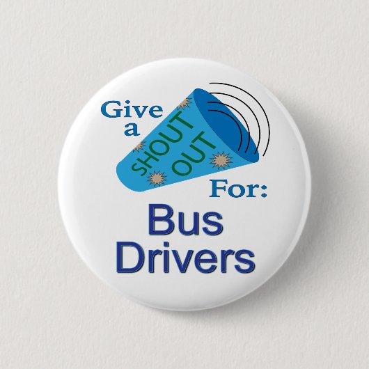Out-out voor busdrivers ronde button 5,7 cm (Voorkant)