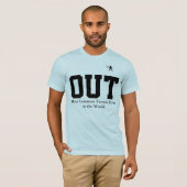 "Out" Slogan Funny Tennis T-Shirt (Voorkant volledig)