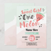 Out Sweet Girl One 1st Melon Eerste Verjaardag Uit Kaart (Voorkant / Achterkant)